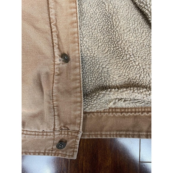 Woolrich Jacket Trucker Thrashed Mens XL Sherpa Lined Canvas Corduroy Collar - Picture 5 of 6